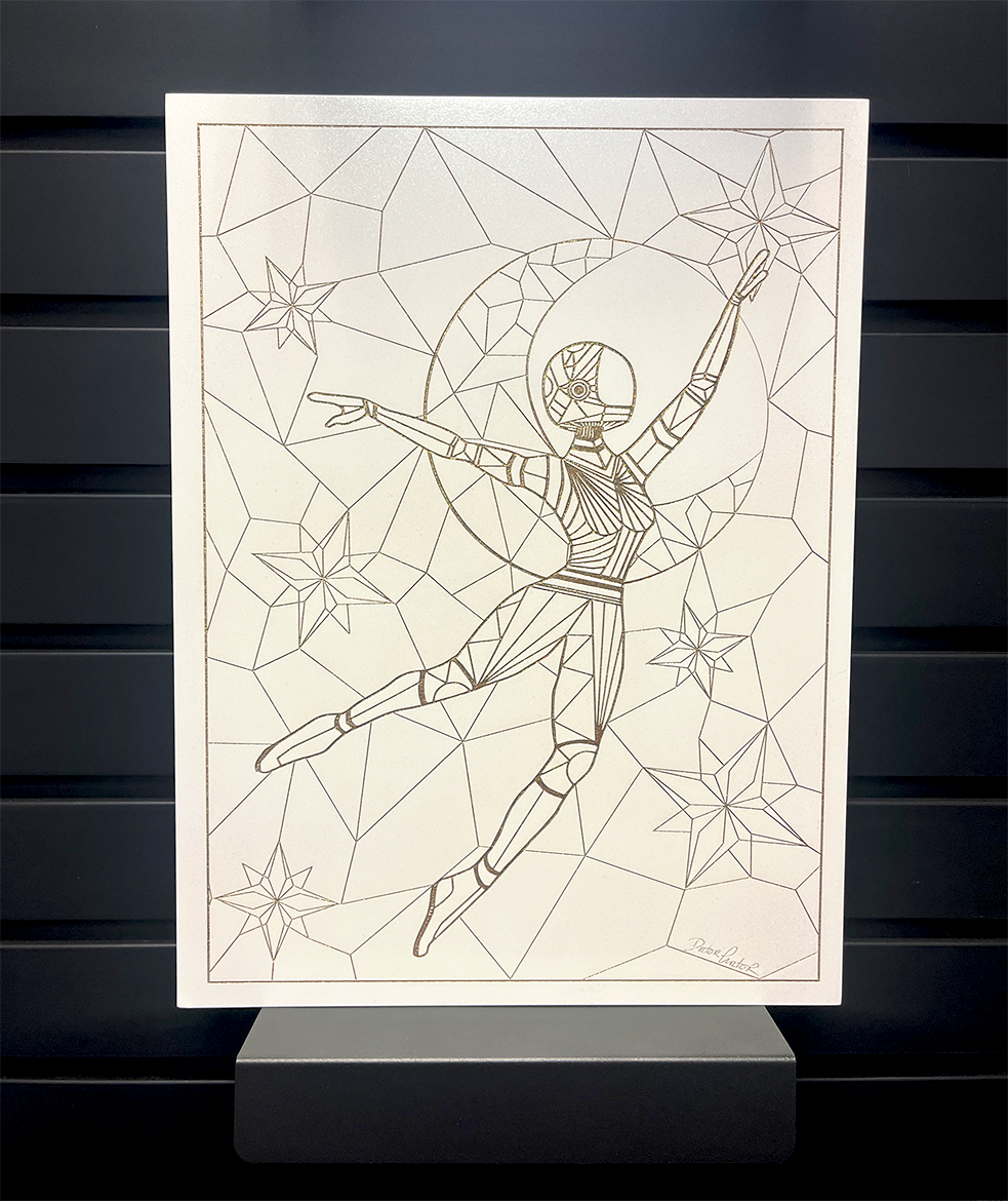 Afrobotica Leap White Panel 12"x16"