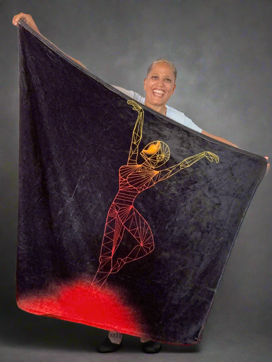 Afrobotica Releve Red Throw Blanket
