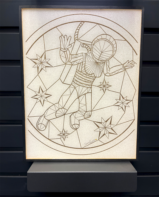 Zero G Through the Spaceship Resin Pour 11" x 14"