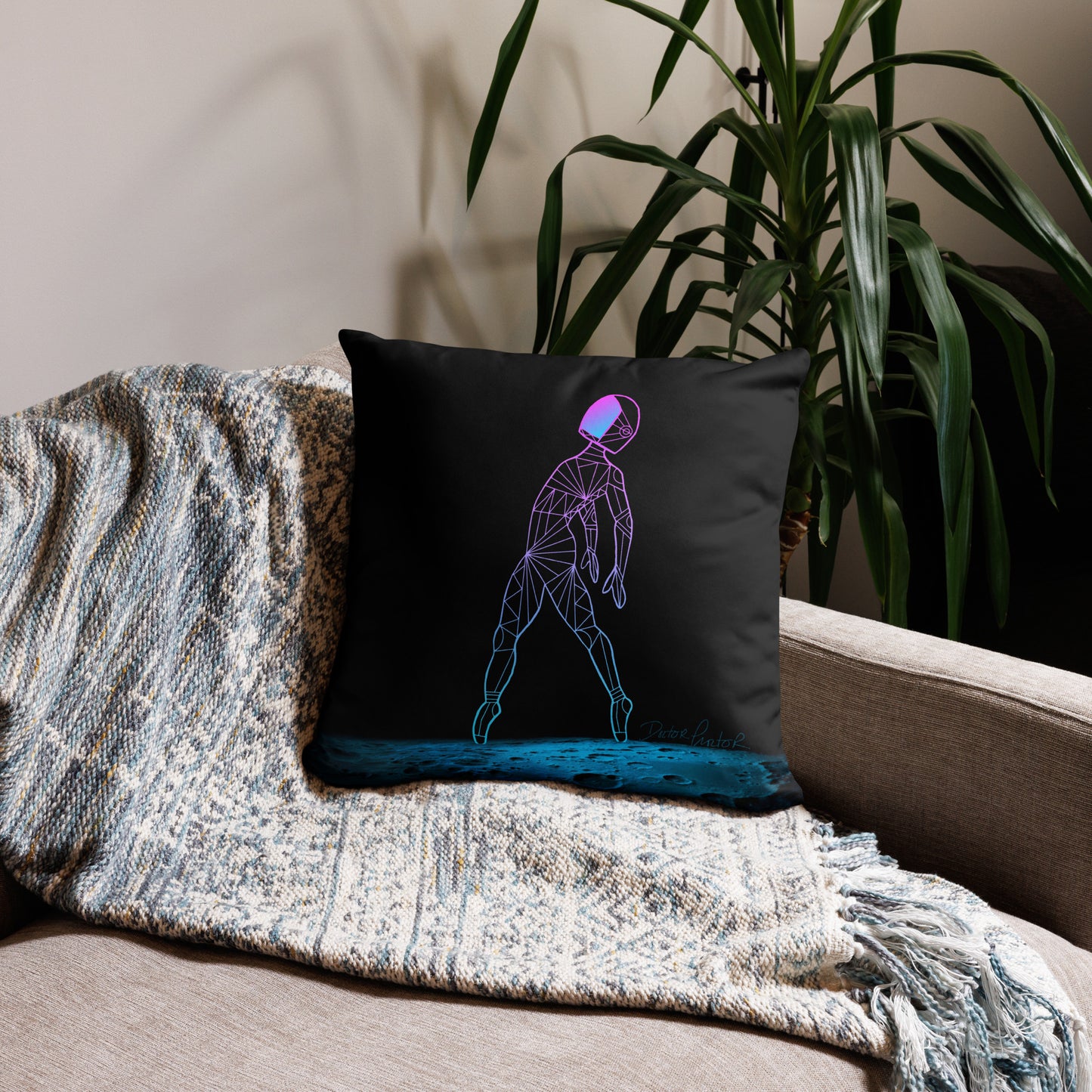 Afroboticus Cobalt Pillow