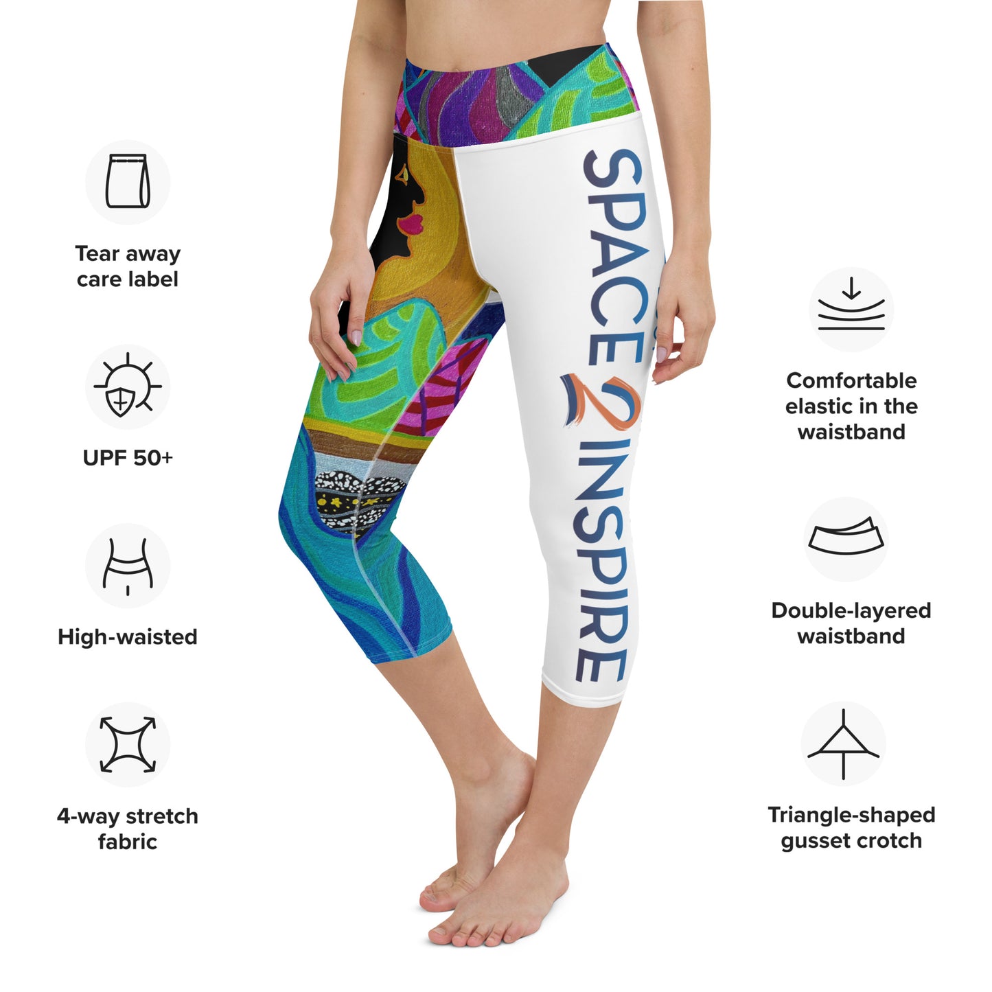 AfroGaia Night Light Yoga Capri Leggings