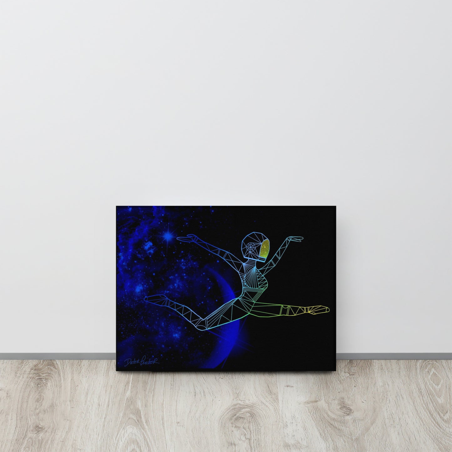 Afrobotica Ciseaux Blue Canvas (12 x 16)