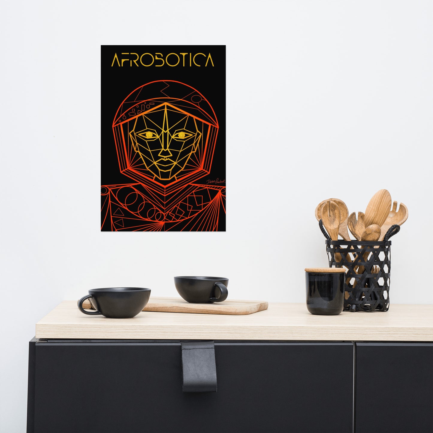 Afrobotica Avatar Red Poster (12 x 18)