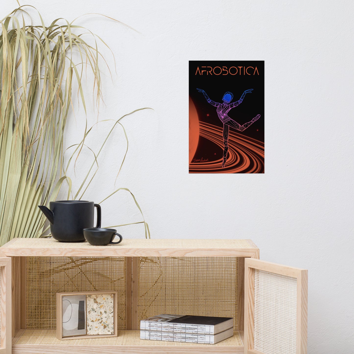 Afrobotica Rings Red Poster (12 x 18)