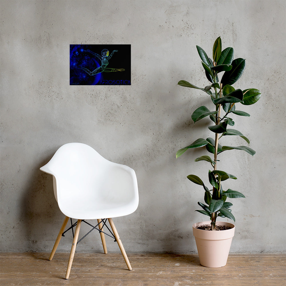 Afrobotica Ciseaux Blue Poster (18 x 12)
