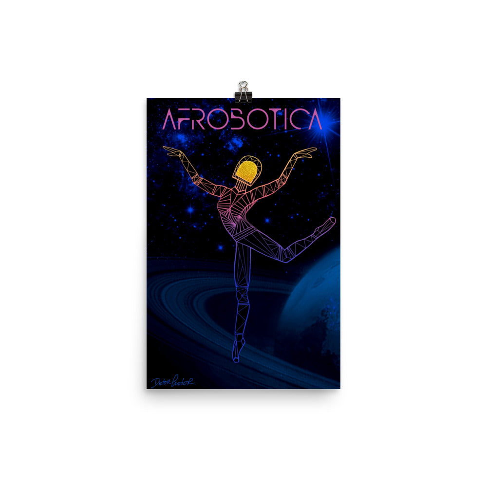 Afrobotica Rings Blue Poster (12 x 18)