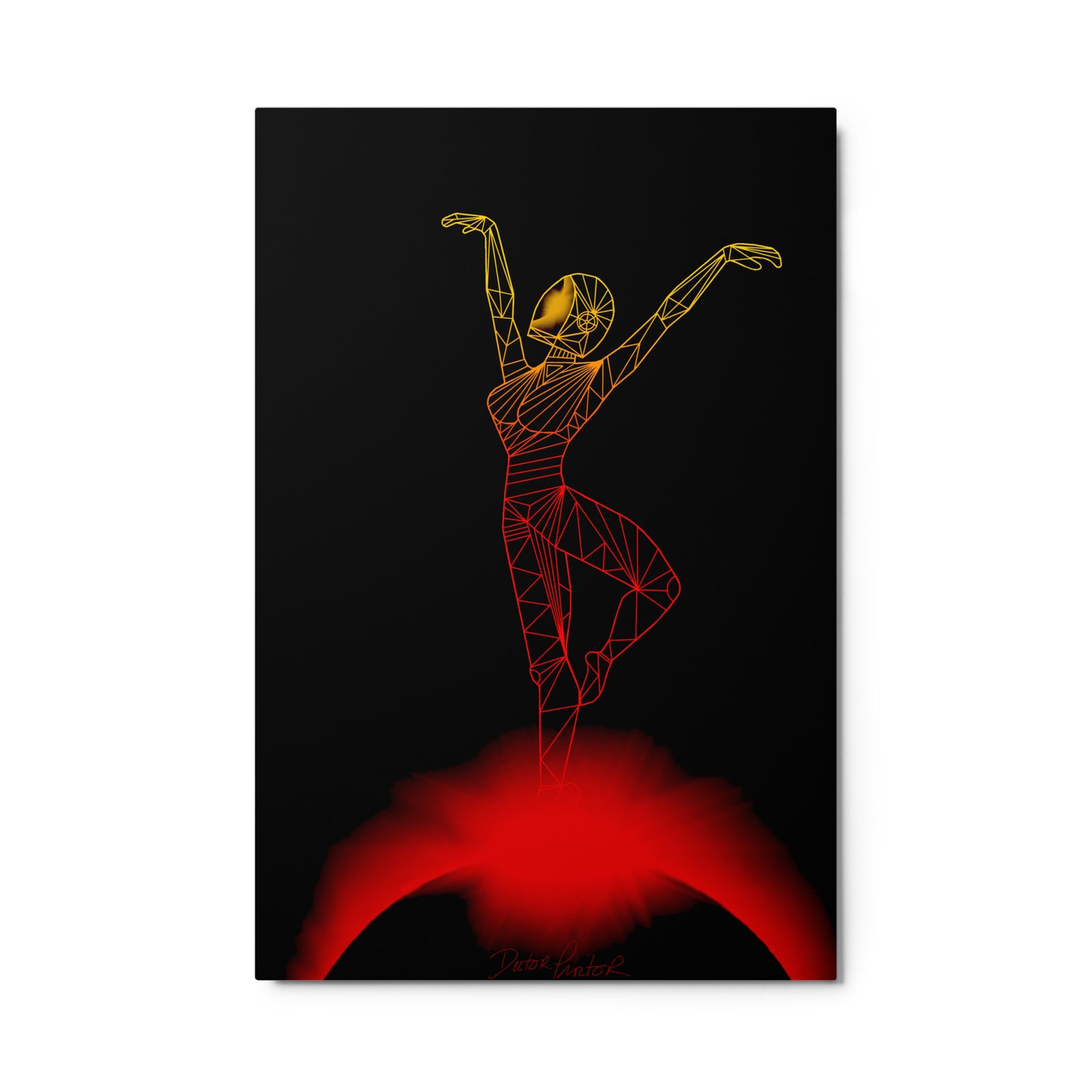 Afrobotica Releve Red Metal print (24 x 36)