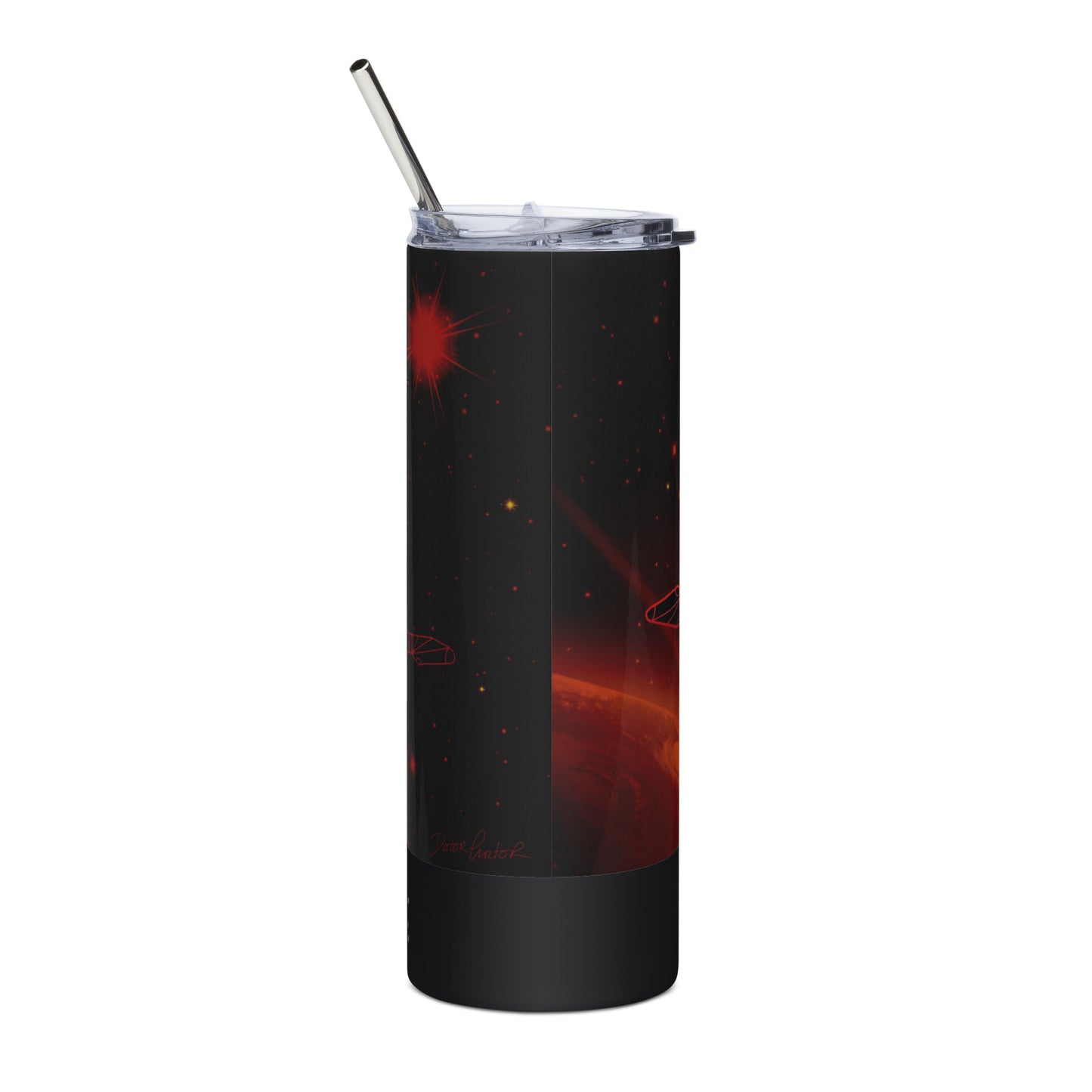 Afrobotica Ciseaux Red Stainless steel tumbler