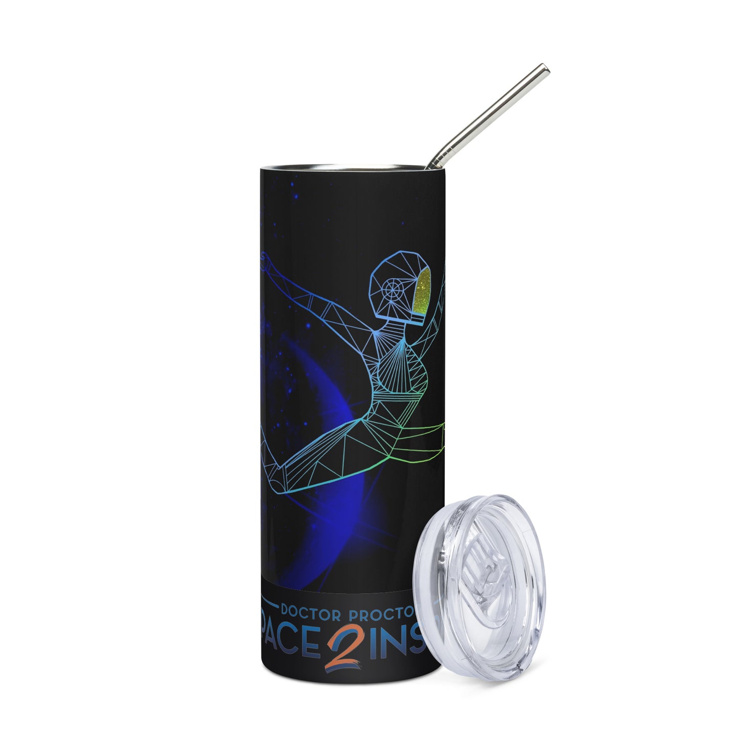 Afrobotica Ciseaux Blue Stainless steel tumbler