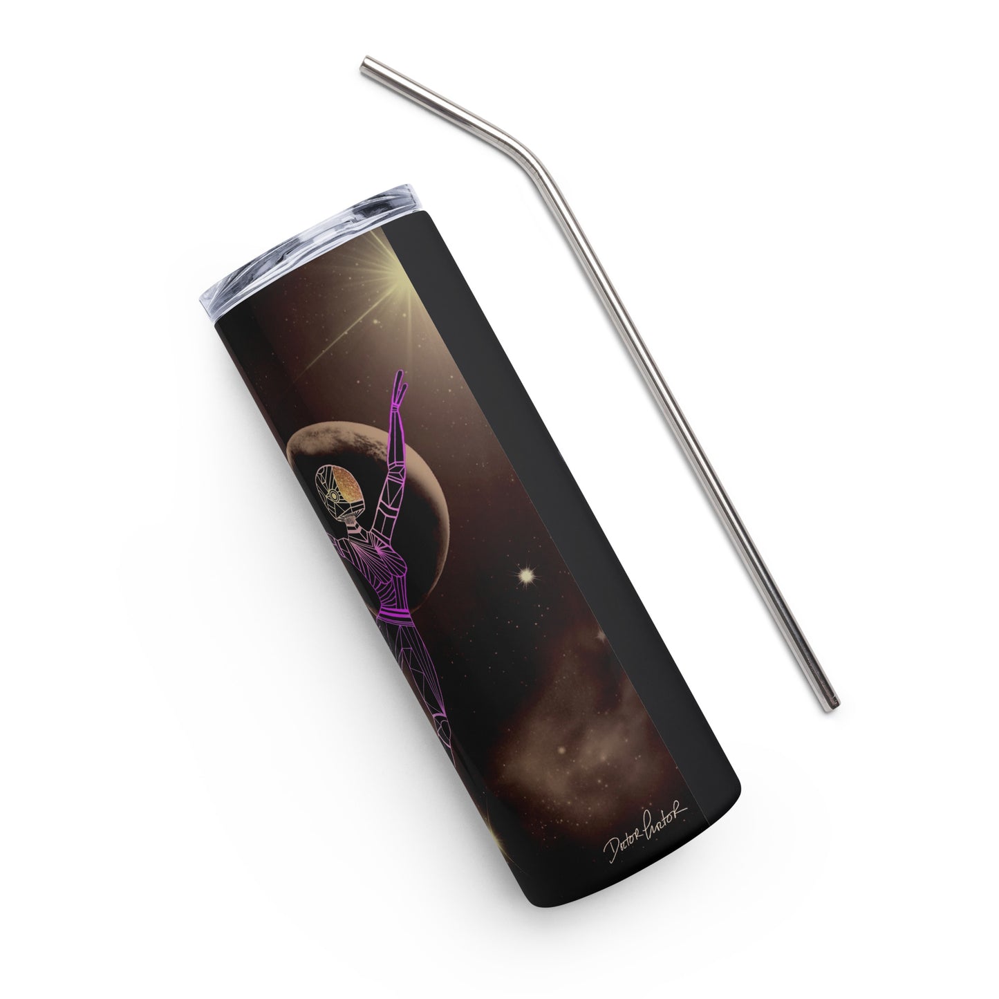 Afrobotica Leap into the Moon Stainless steel tumbler
