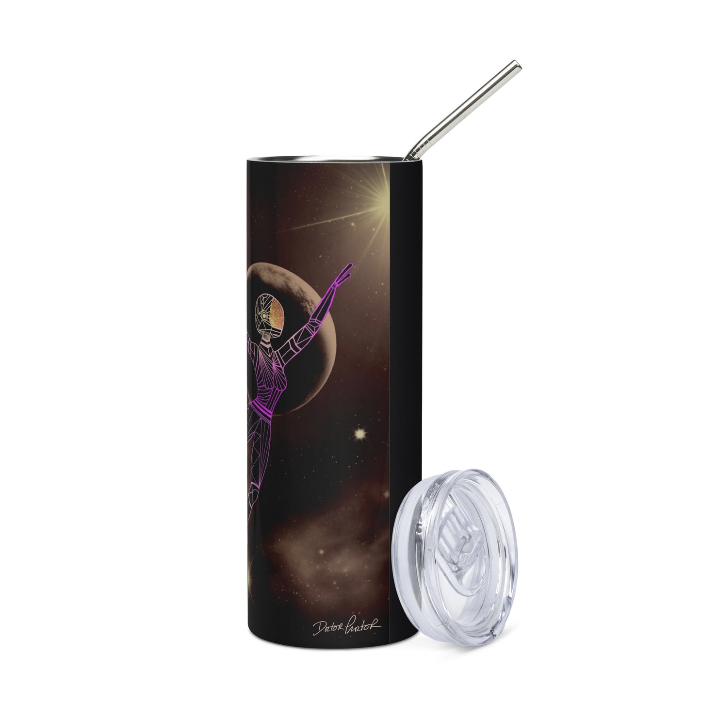 Afrobotica Leap into the Moon Stainless steel tumbler