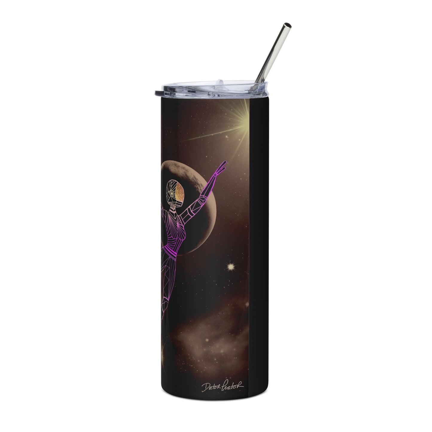 Afrobotica Leap into the Moon Stainless steel tumbler