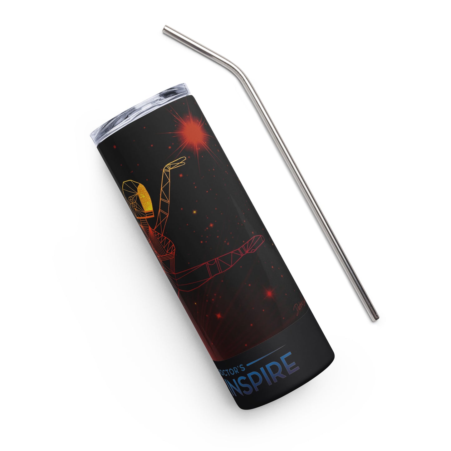 Afrobotica Ciseaux Red Stainless steel tumbler