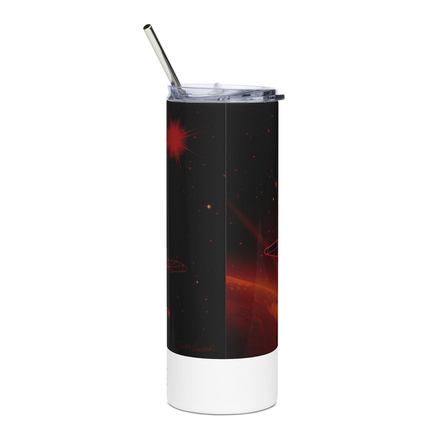 Afrobotica Ciseaux Red Stainless steel tumbler