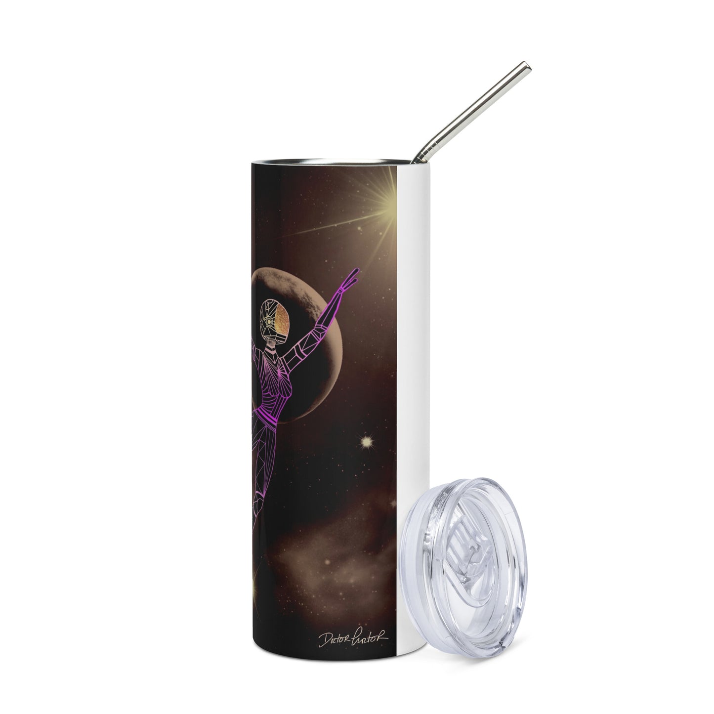 Afrobotica Leap into the Moon Stainless steel tumbler