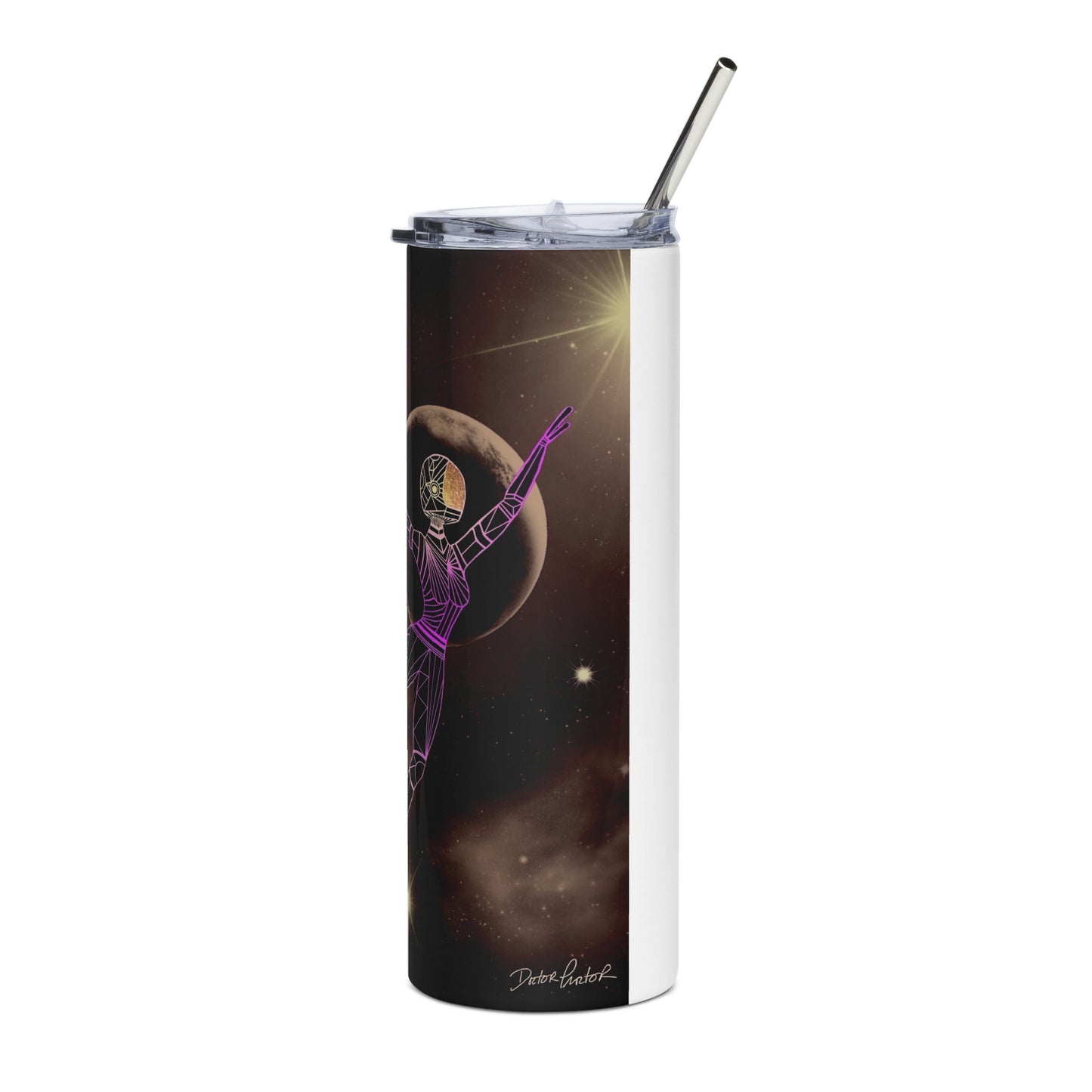 Afrobotica Leap into the Moon Stainless steel tumbler