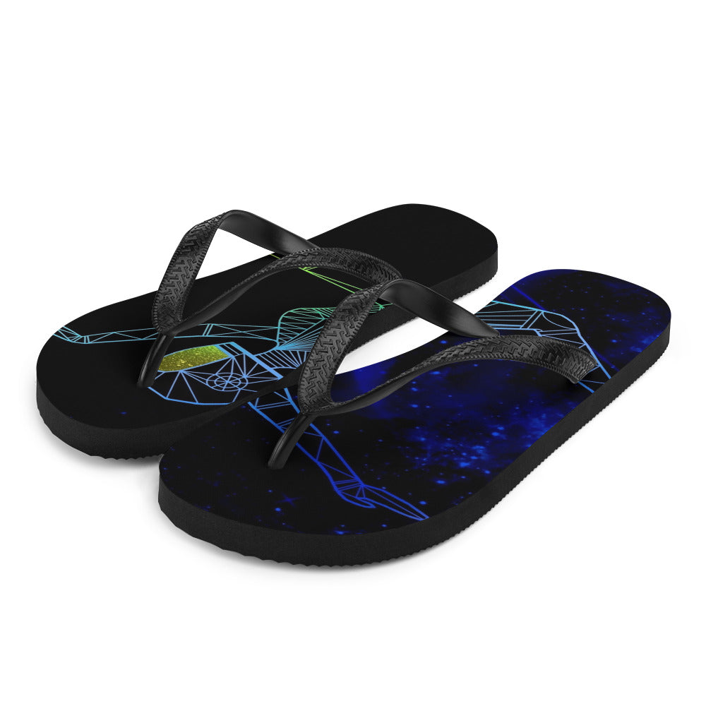 Afrobotica Ciseaux Blue Flip-Flops