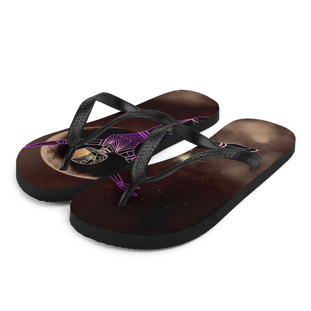 Afrobotica Leap into the Moon Flip-Flops