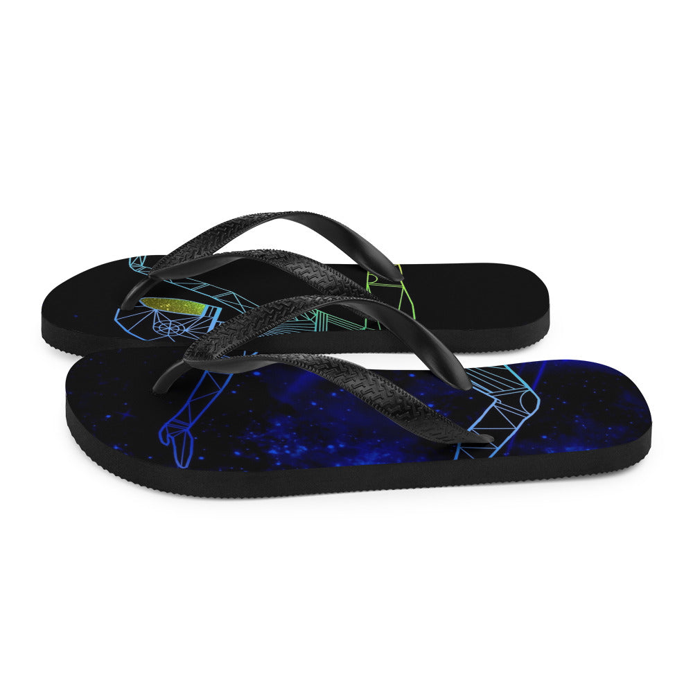 Afrobotica Ciseaux Blue Flip-Flops