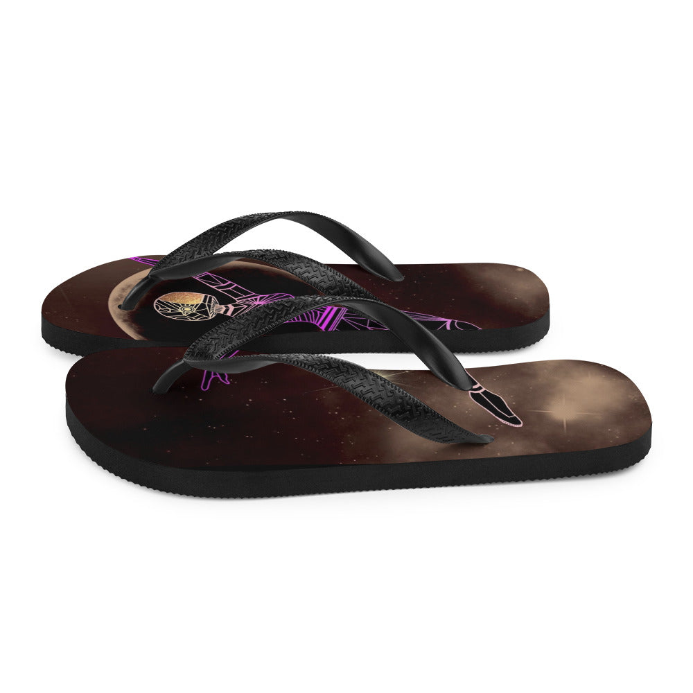 Afrobotica Leap into the Moon Flip-Flops