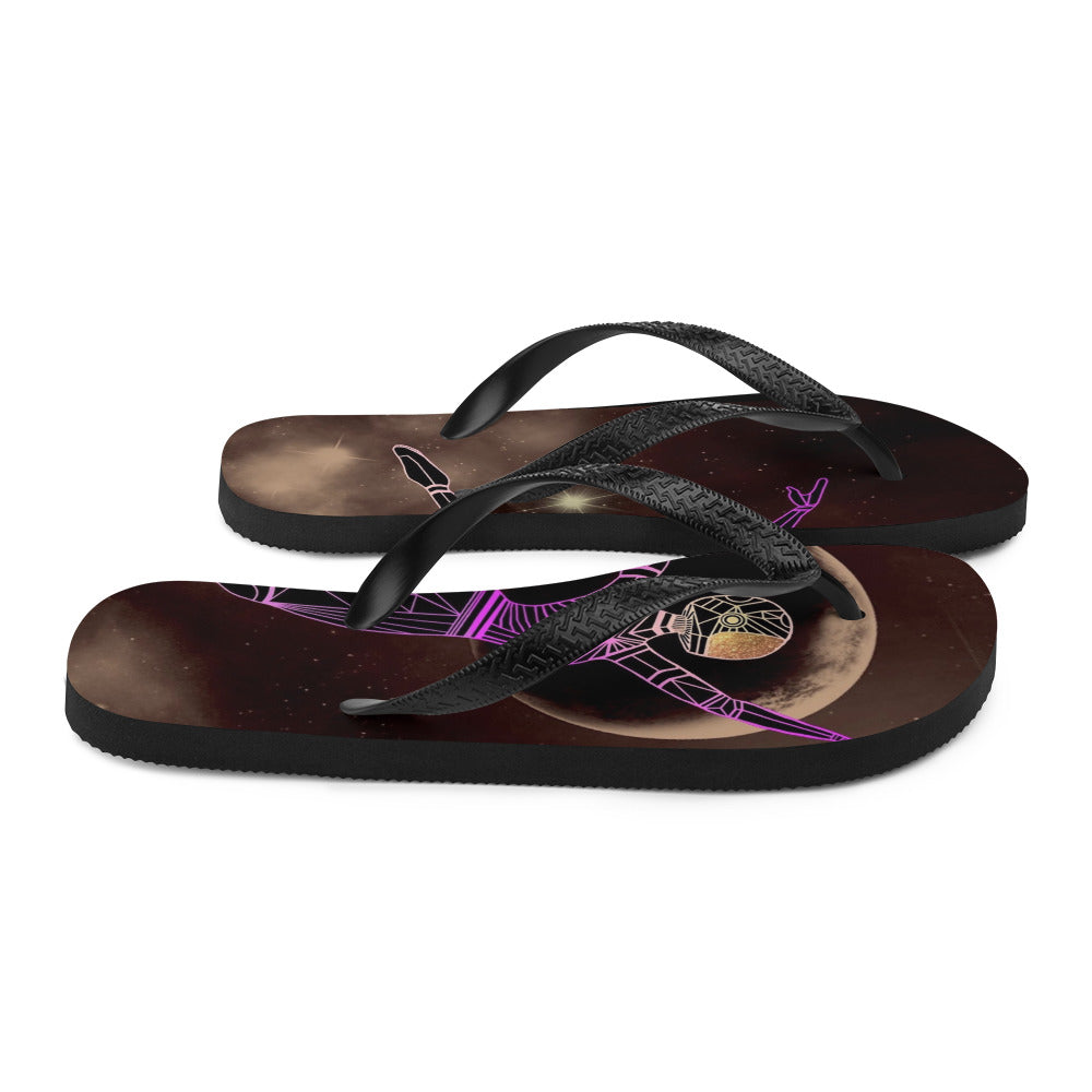 Afrobotica Leap into the Moon Flip-Flops