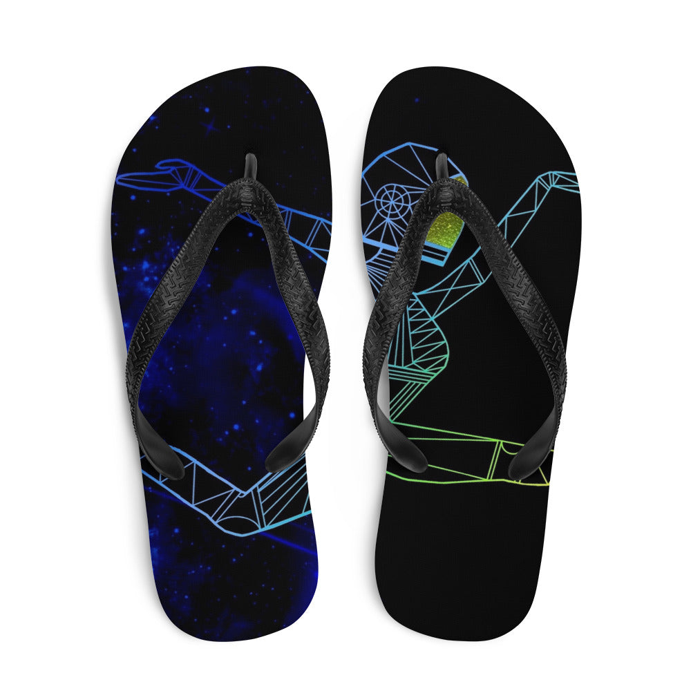 Afrobotica Ciseaux Blue Flip-Flops