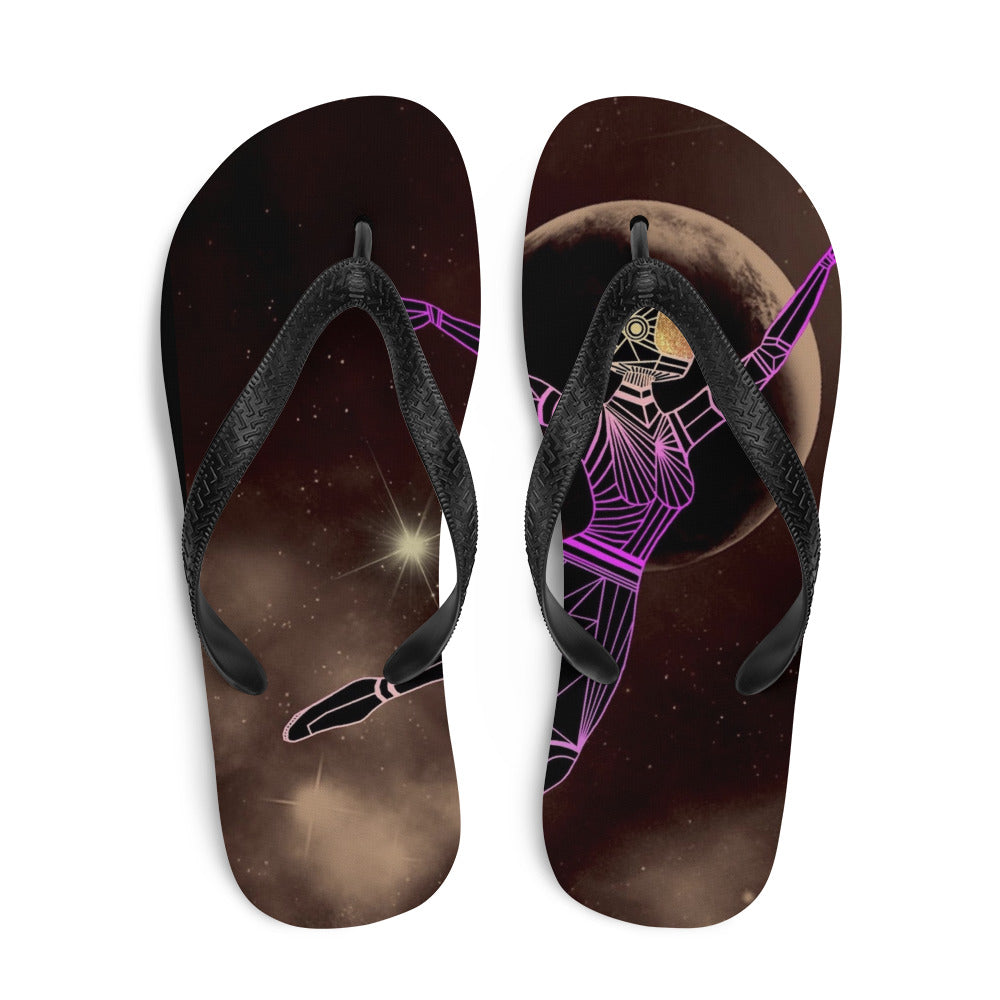 Afrobotica Leap into the Moon Flip-Flops