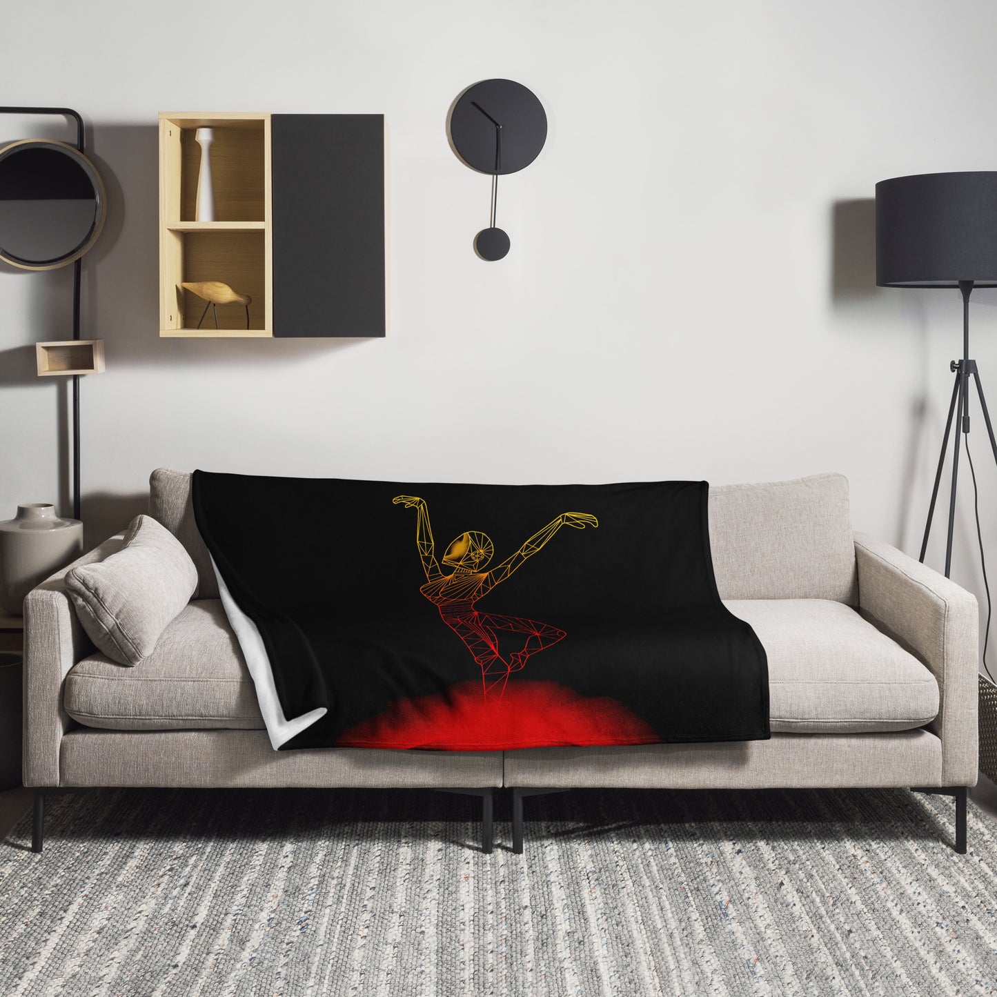 Afrobotica Releve Red Throw Blanket