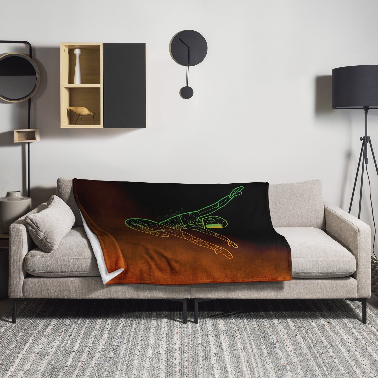 Afroboticus Emerald Throw Blanket
