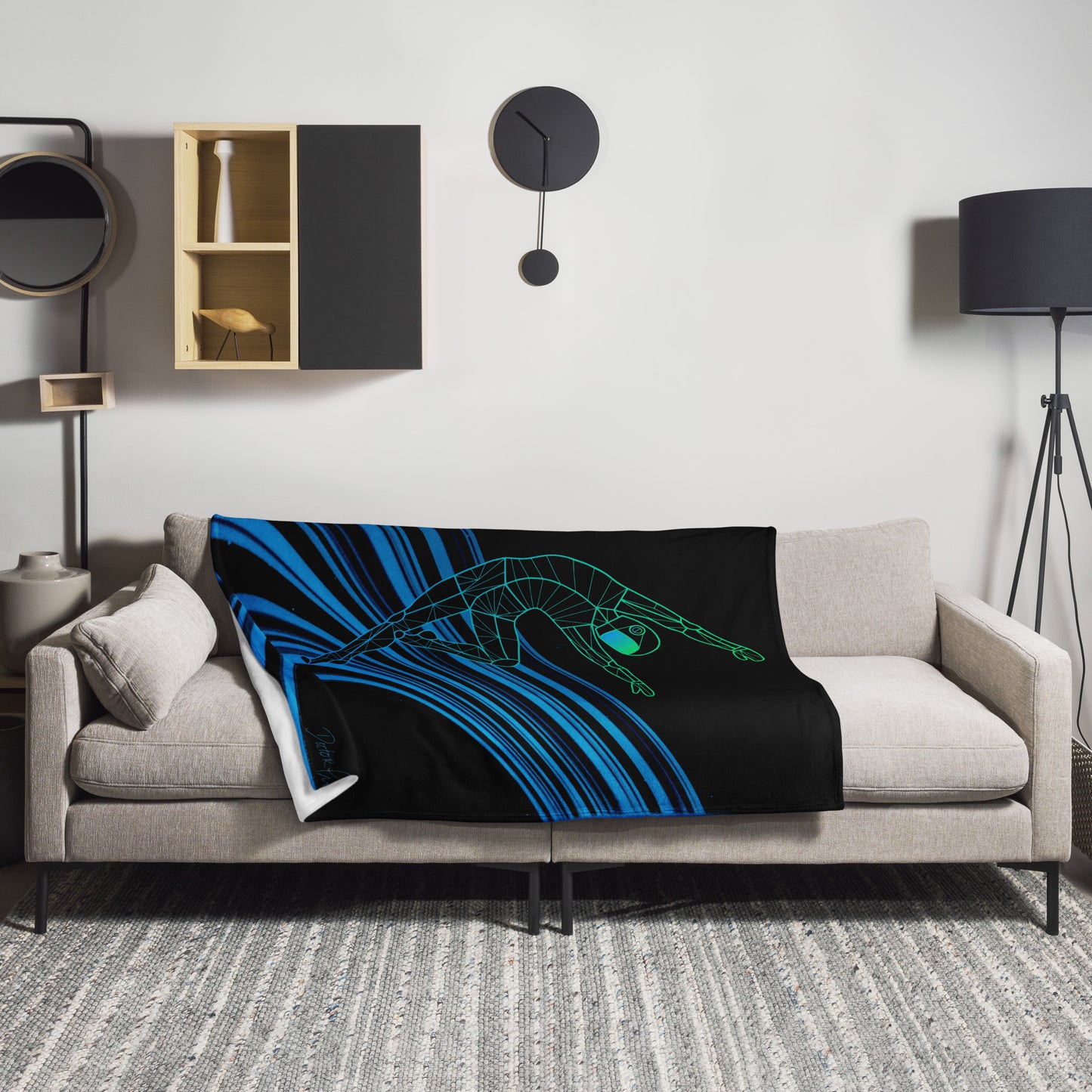 Afroboticus Stellar Drift Throw Blanket