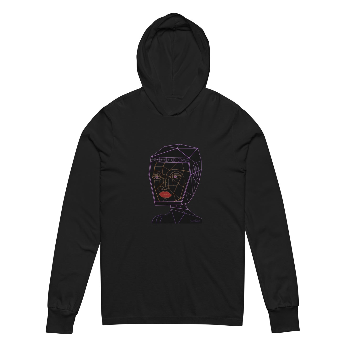 Afrobotica Bella Neon Hooded long-sleeve tee