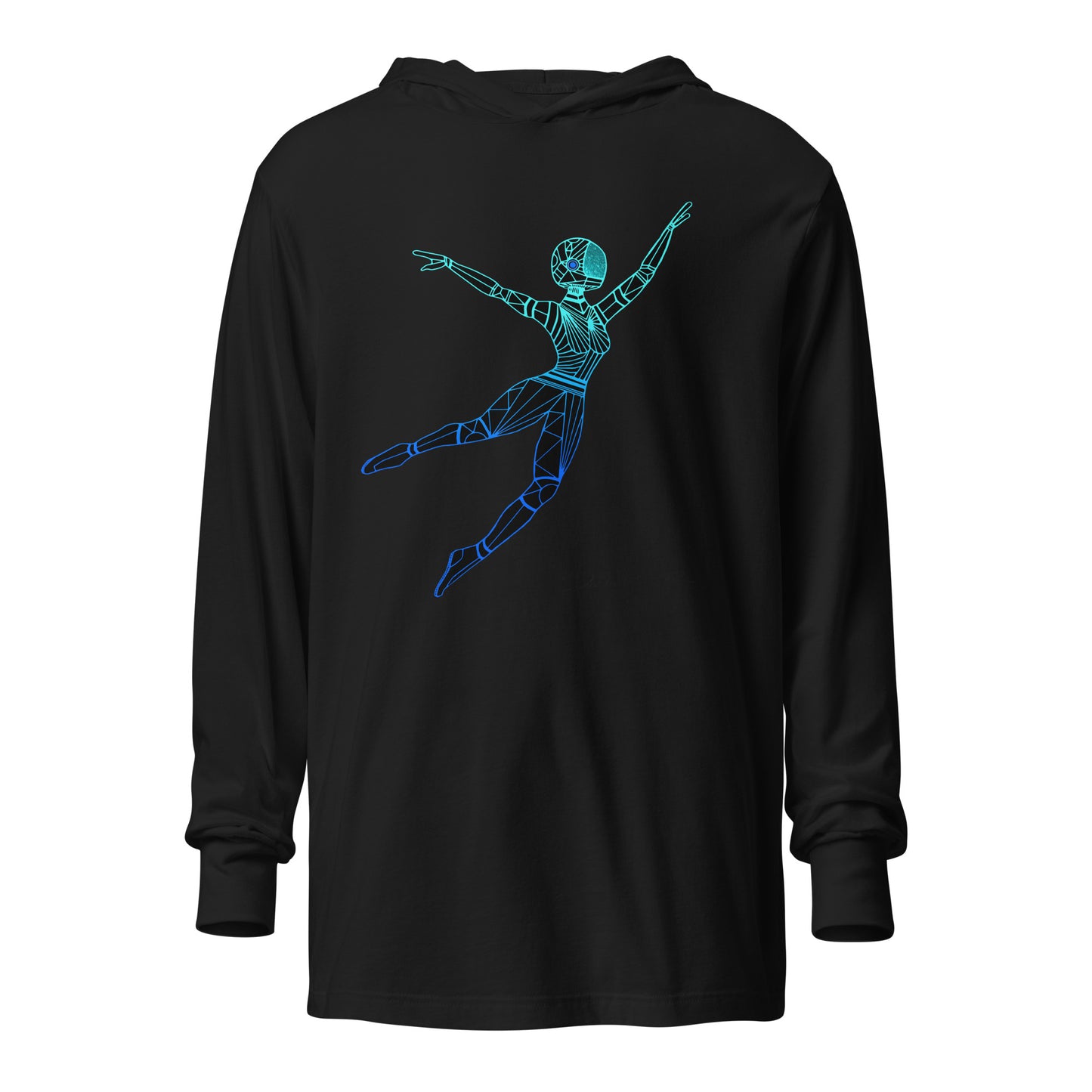 Afrobotica Leap Blue Hooded long-sleeve tee