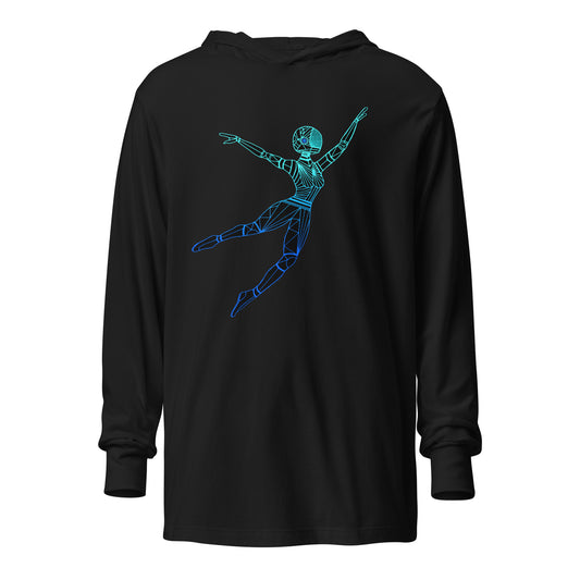 Afrobotica Leap Blue Hooded long-sleeve tee