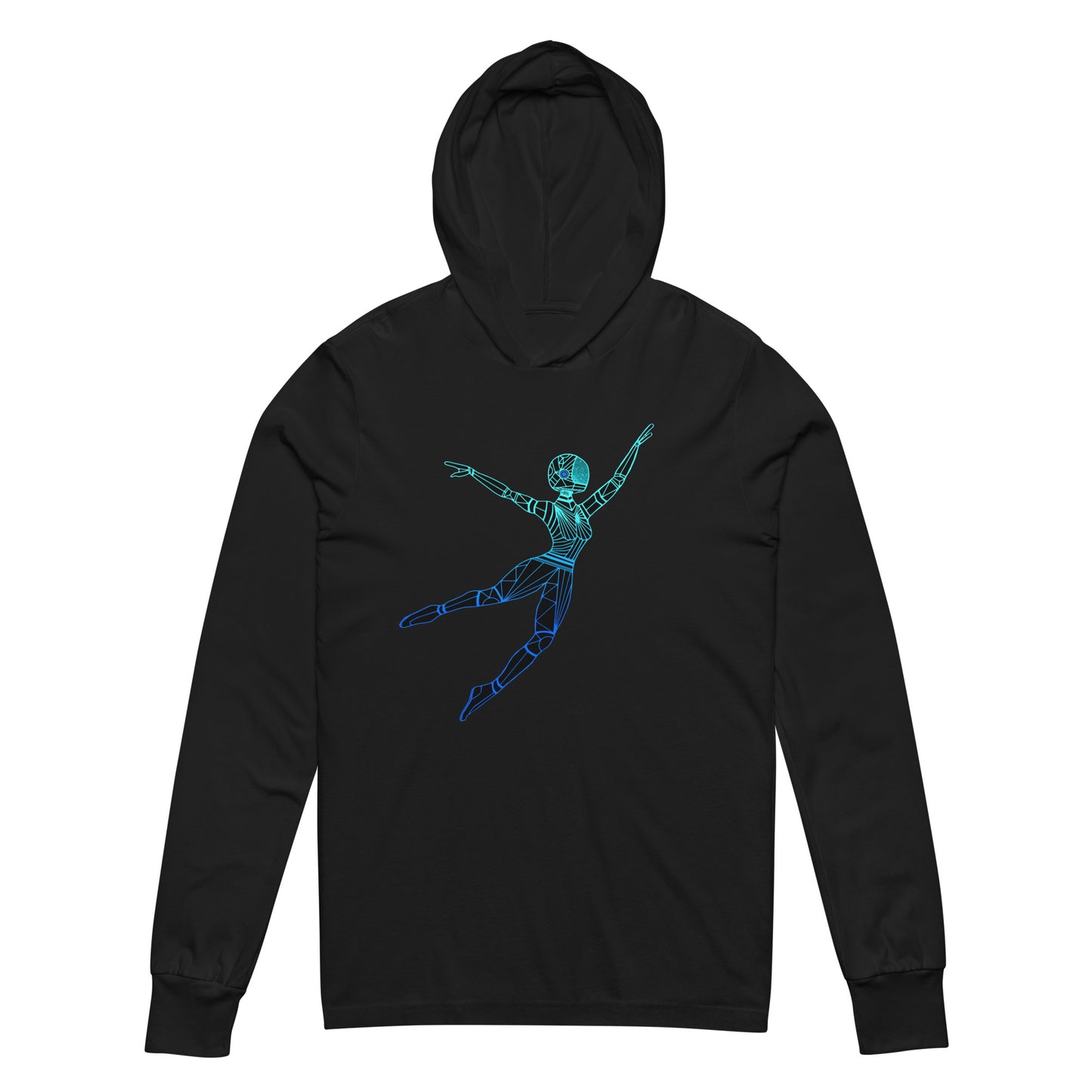 Afrobotica Leap Blue Hooded long-sleeve tee