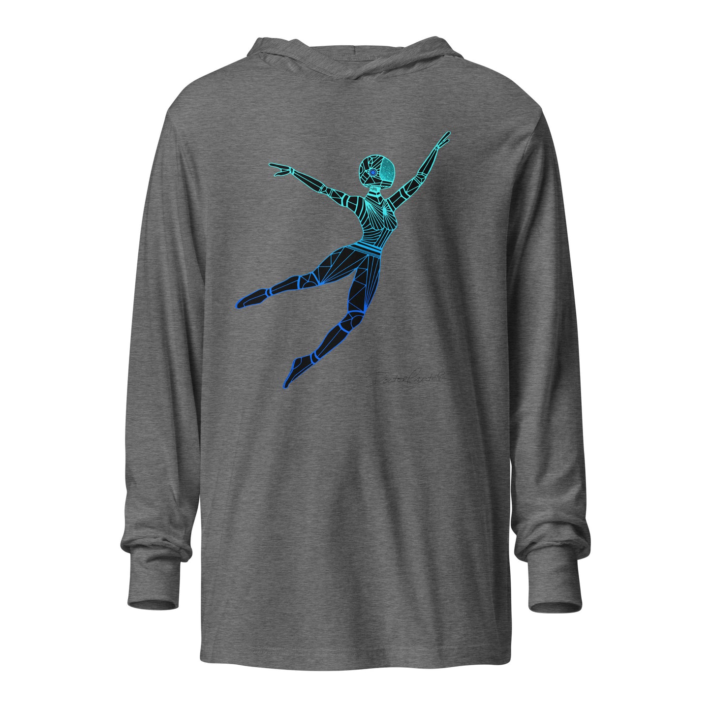Afrobotica Leap Blue Hooded long-sleeve tee