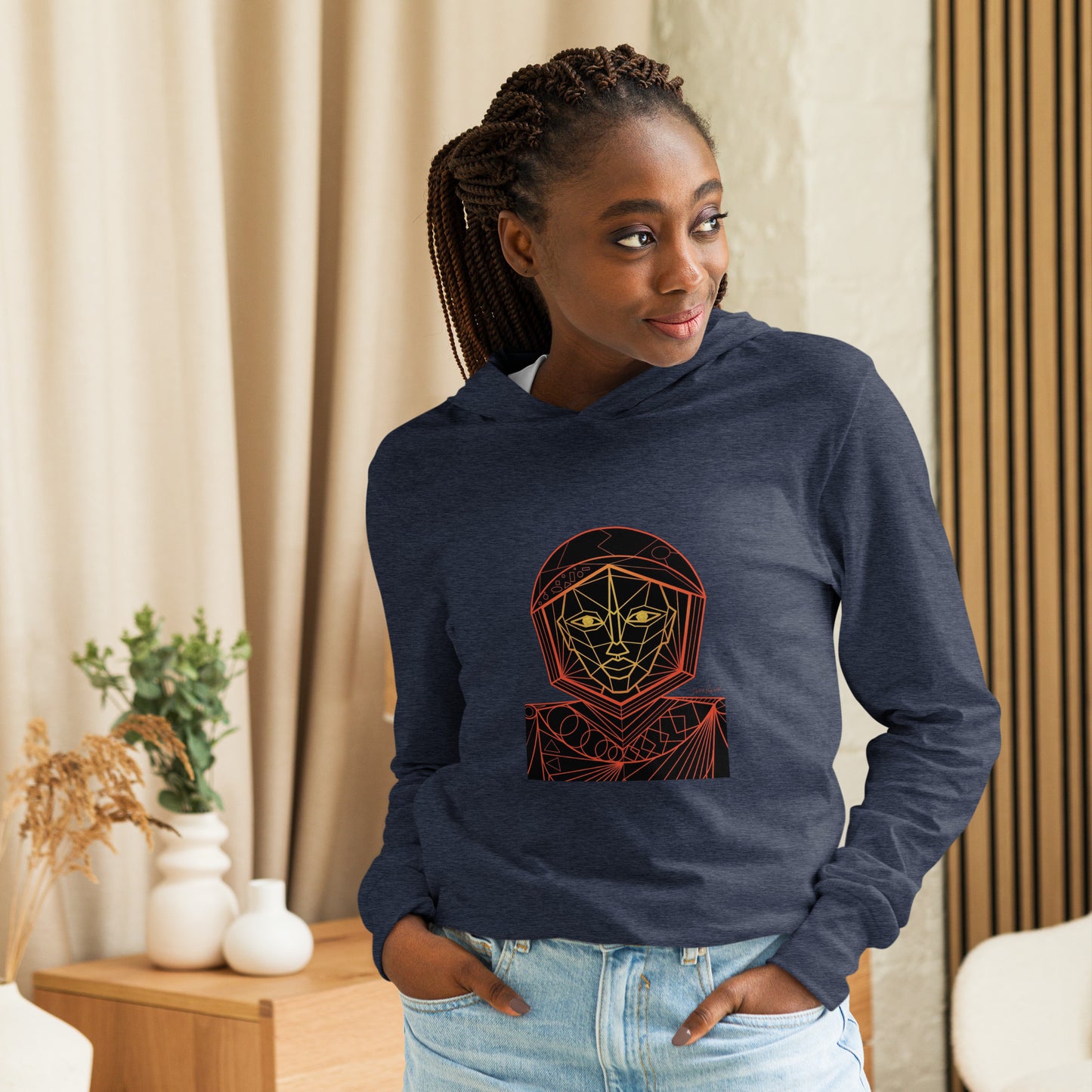 Afrobotica Avatar Red Hooded long-sleeve tee