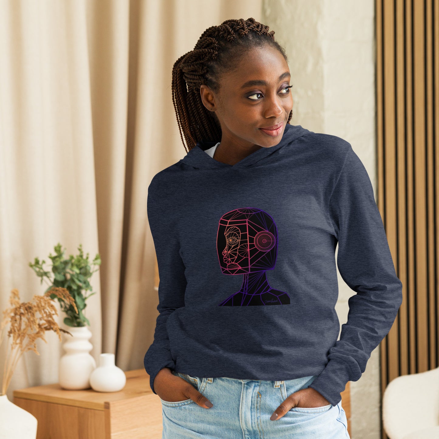 Afrobotica Native Neon Hooded long-sleeve tee