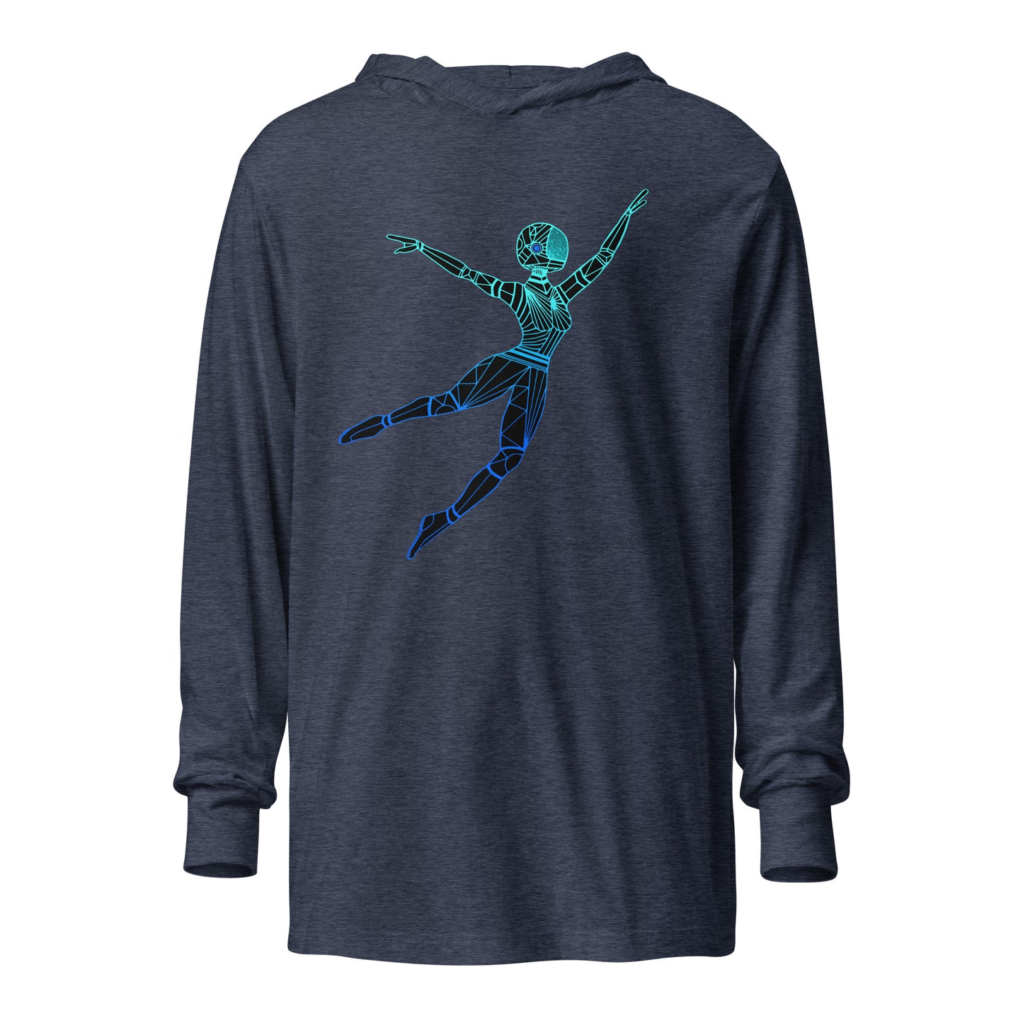 Afrobotica Leap Blue Hooded long-sleeve tee
