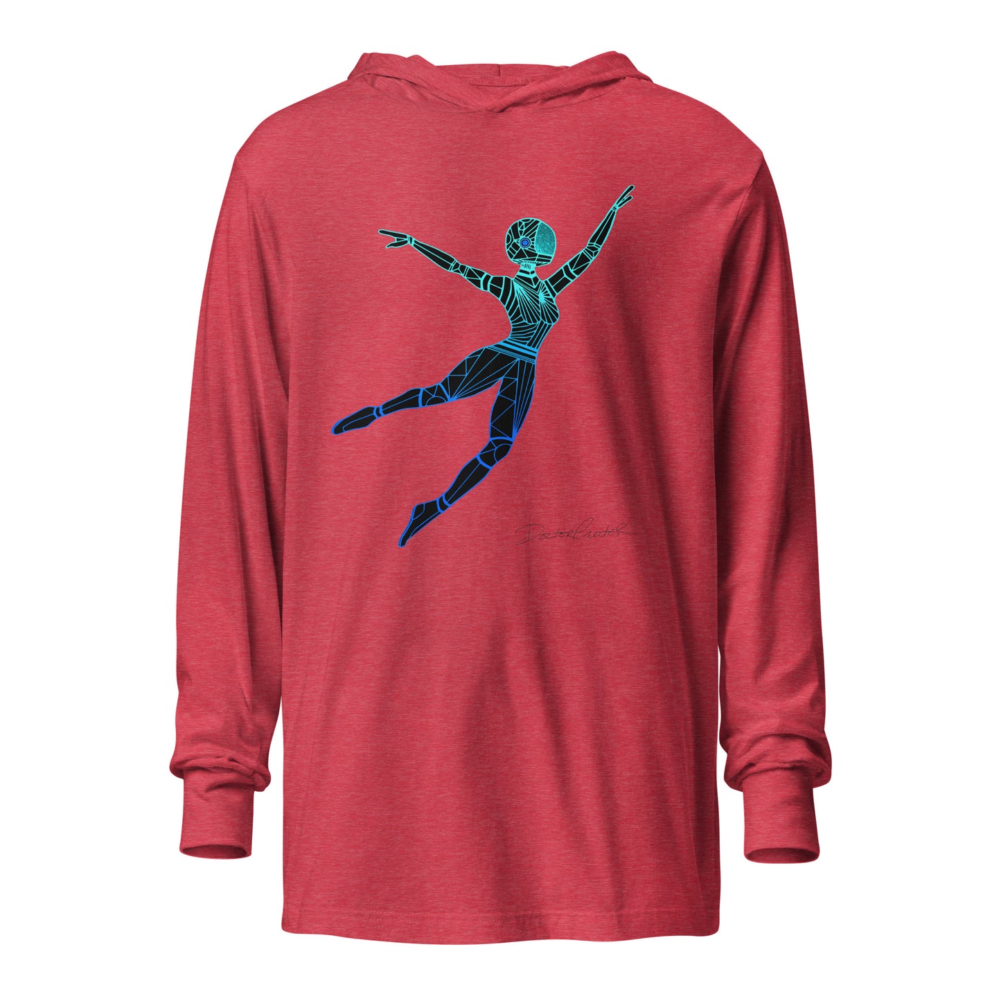 Afrobotica Leap Blue Hooded long-sleeve tee
