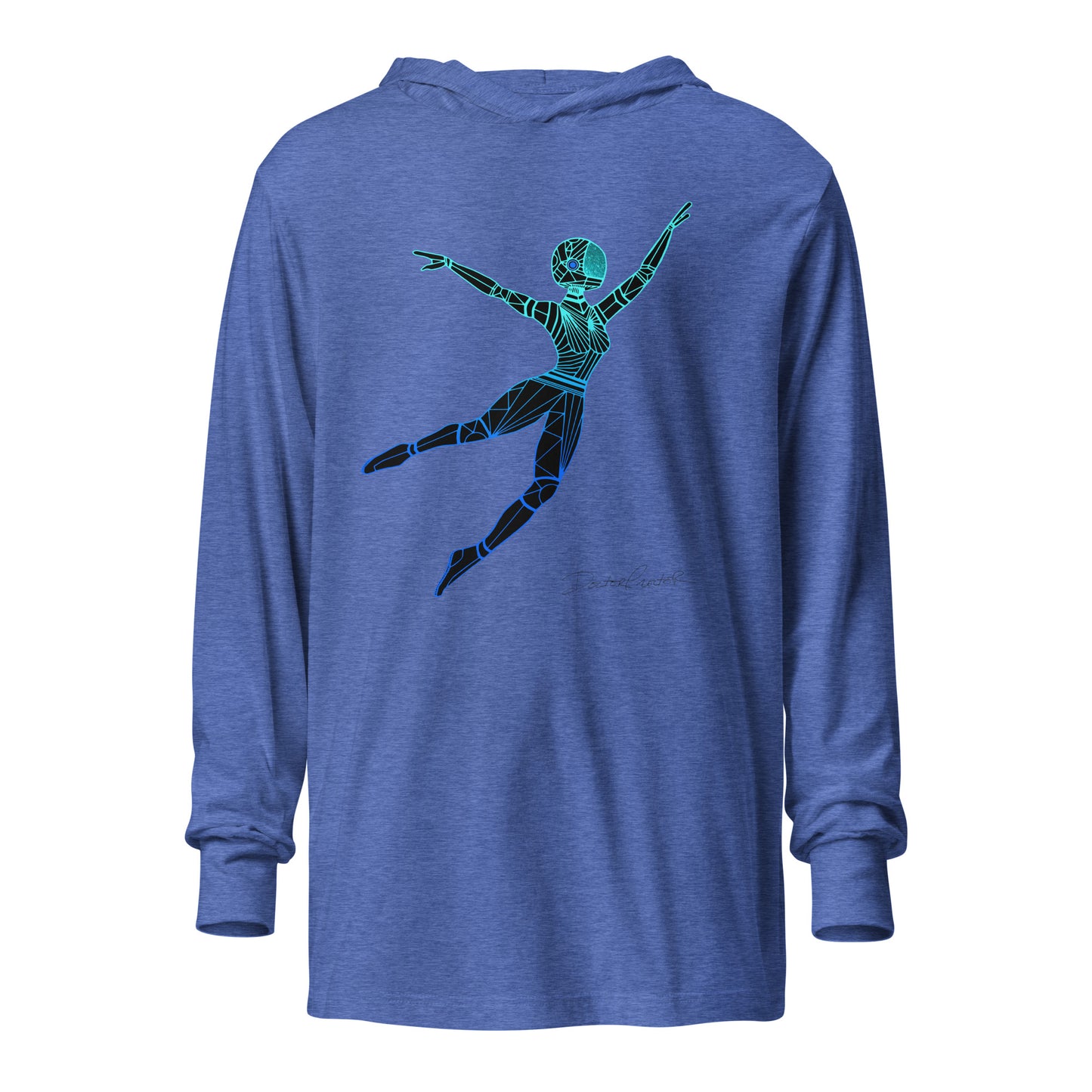 Afrobotica Leap Blue Hooded long-sleeve tee