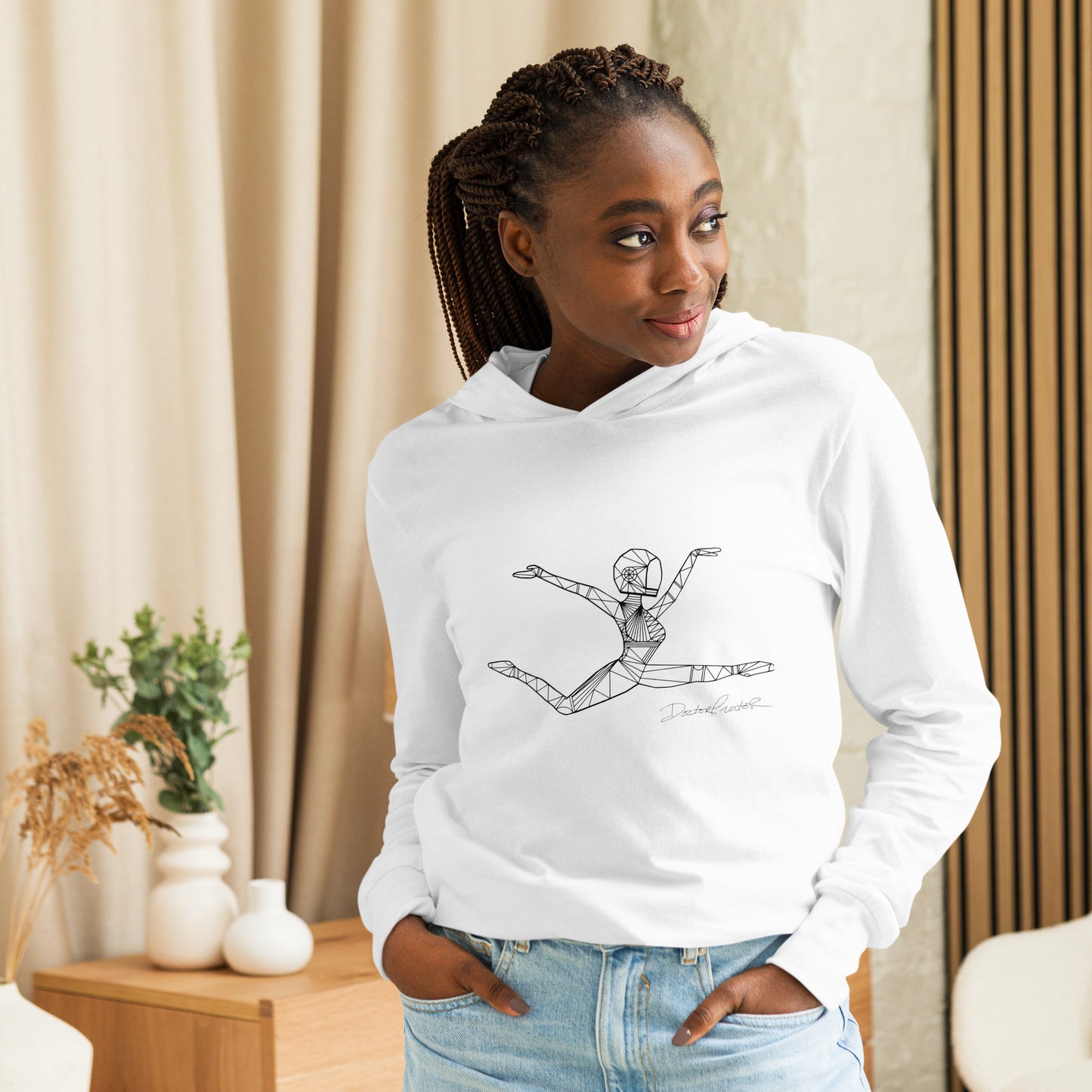 Afrobotica Ciseaux Hooded long-sleeve tee