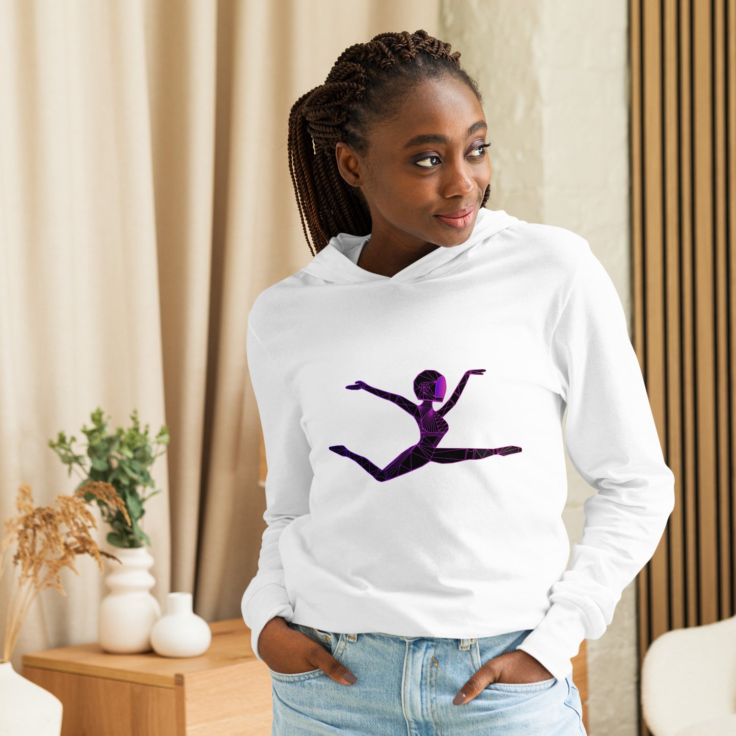 Afrobotica Ciseaux Hooded long-sleeve tee