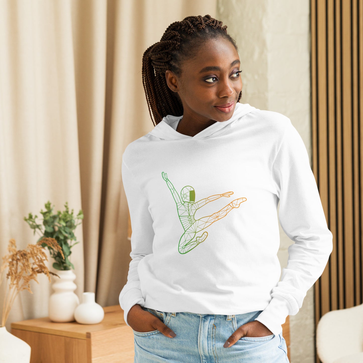 Afroboticus Emerald Hooded long-sleeve tee