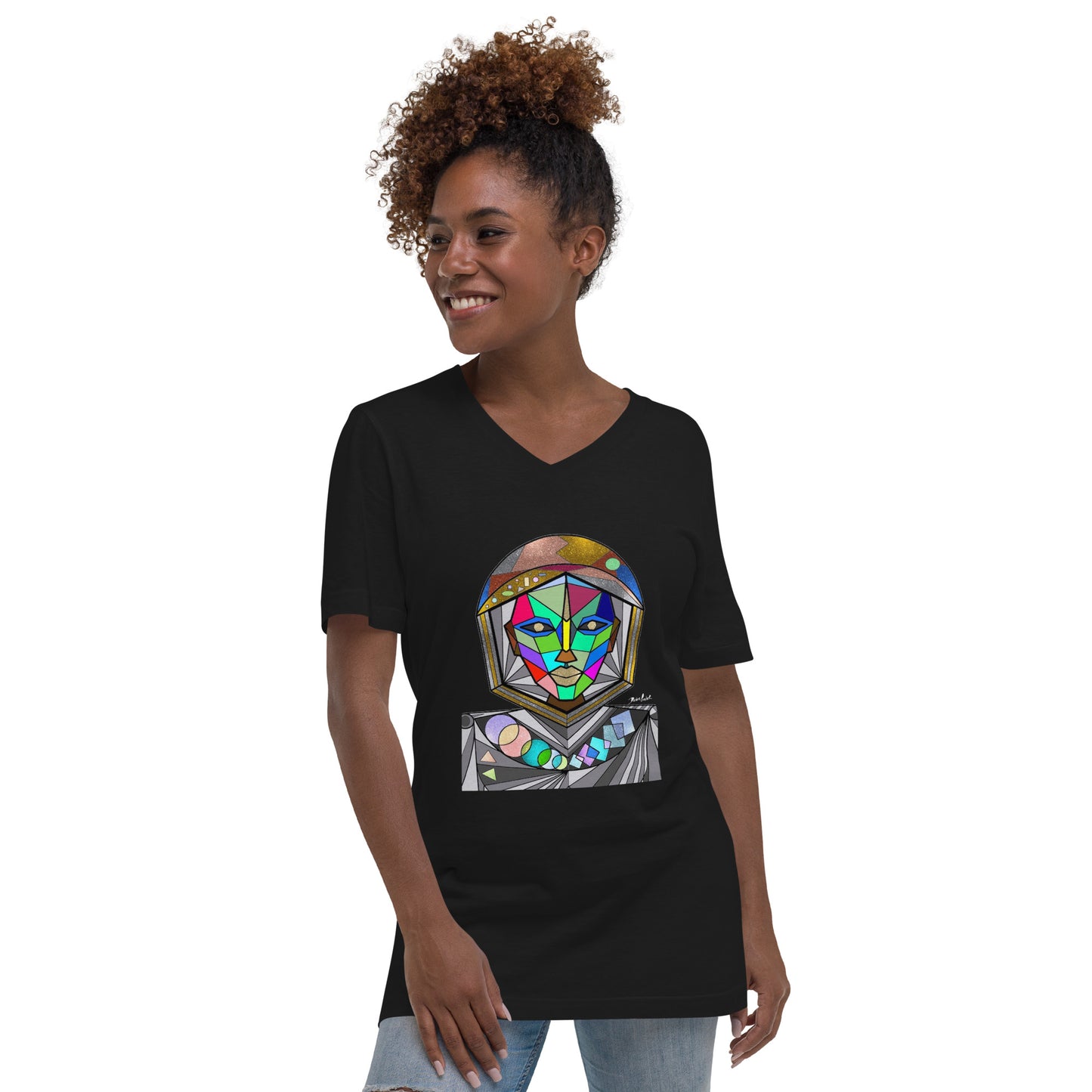Afrobotica Avatar Multi Unisex Short Sleeve V-Neck T-Shirt