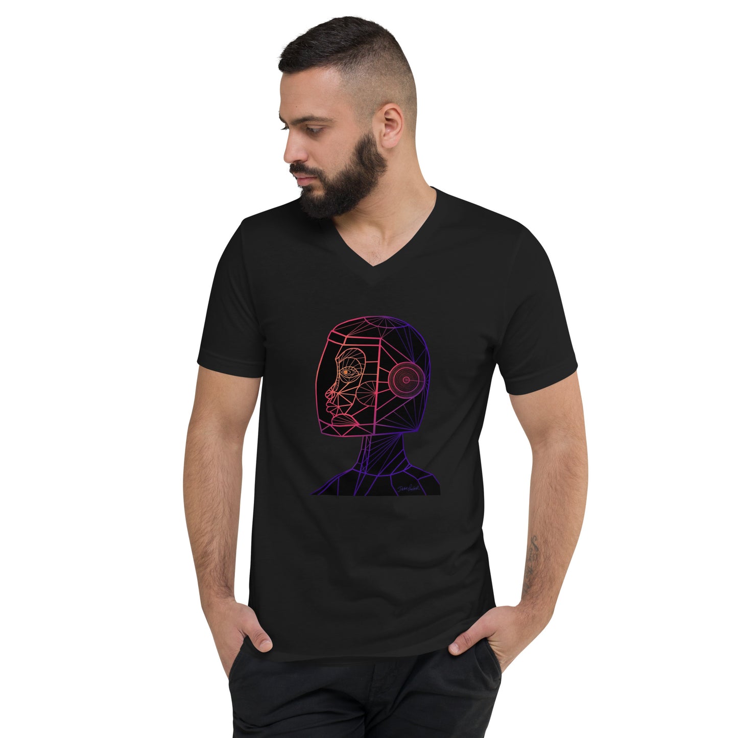 Afrobotica Native Neon Unisex Short Sleeve V-Neck T-Shirt