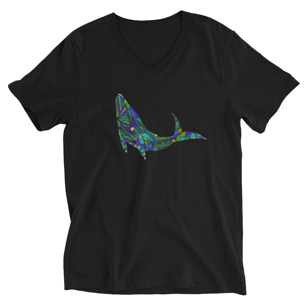 AstroCetacean Unisex Short Sleeve V-Neck T-Shirt