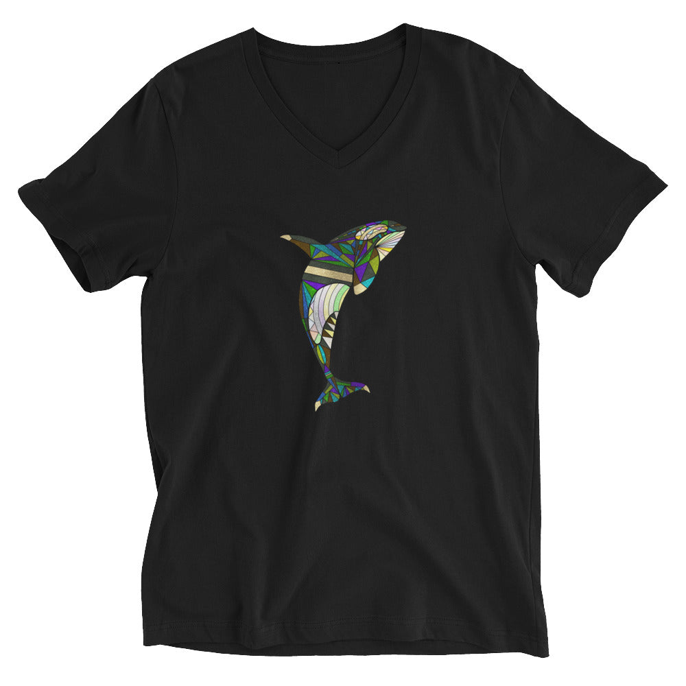 The Cosmic Orca Unisex Short Sleeve V-Neck T-Shirt
