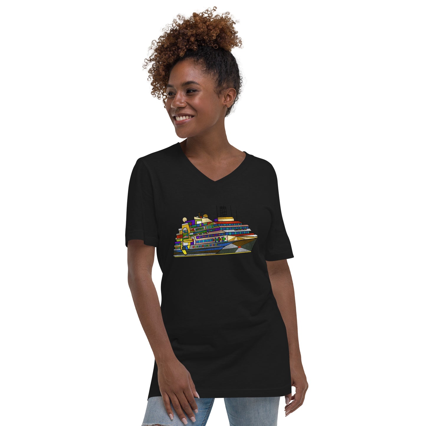 Ultramarine Unisex Short Sleeve V-Neck T-Shirt