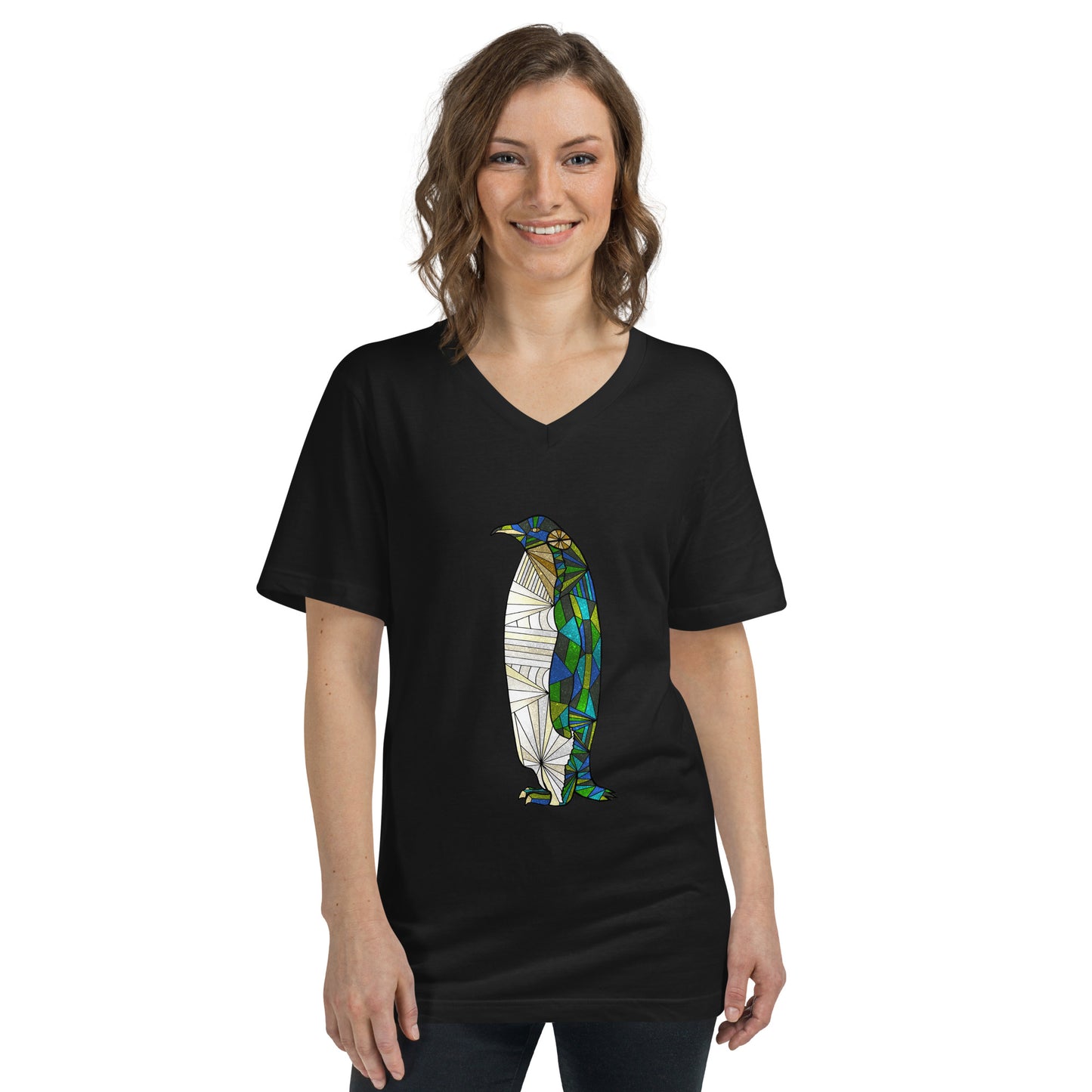 Antartic Serenity Unisex Short Sleeve V-Neck T-Shirt