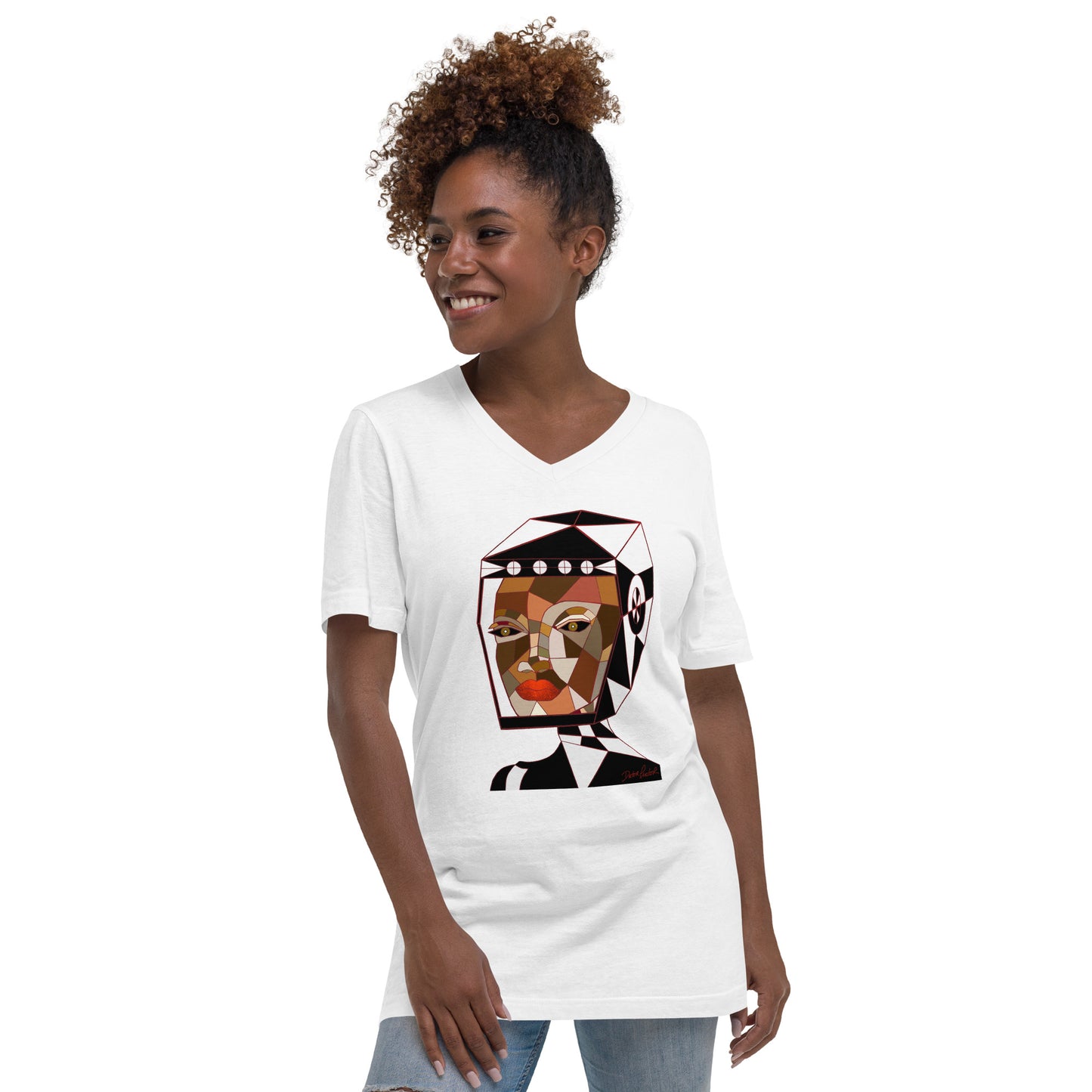 Afrobotica Bella Earth Unisex Short Sleeve V-Neck T-Shirt